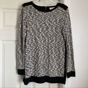 Loft Black and Cream Tunic Style Top